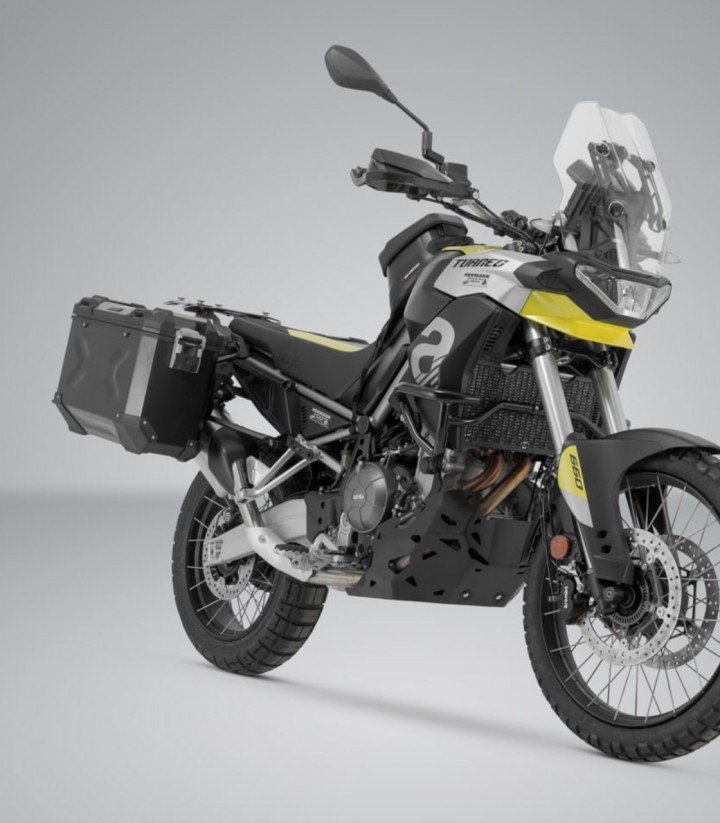 Seitenkoffer mit Träger TRAX ADV Schwarz 45/37 L Aprilia Tuareg 660 (21-24) SW-MOTECH KFT.13.849.70000/B