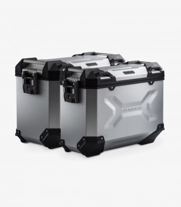 SW-MOTECH 37/45 L TRAX ADV Side Cases with Carrier for Moto Guzzi V85 Strada/TT (24) Silver KFT.17.632.70000/S