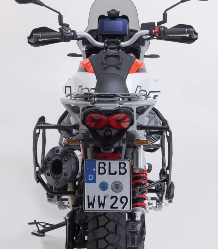 Maletas Laterales con Soporte TRAX ADV Plateadas 37/45 L Moto Guzzi V85 Strada/TT (24) SW-MOTECH KFT.17.632.70000/S KFT.17.63...
