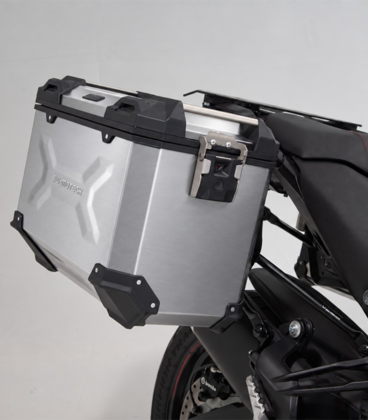 Maletas Laterales con Soporte TRAX ADV Plateadas 37 L Ducati Multistrada 950/1200/V2 (15-24), 1200/1260 Enduro (16-21) SW-MOT...