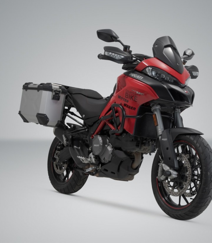 Seitenkoffer mit Träger TRAX ADV Silber 37 L Ducati Multistrada 950/1200/V2 (15-24), 1200/1260 Enduro (16-21) SW-MOTECH KFT.22.1