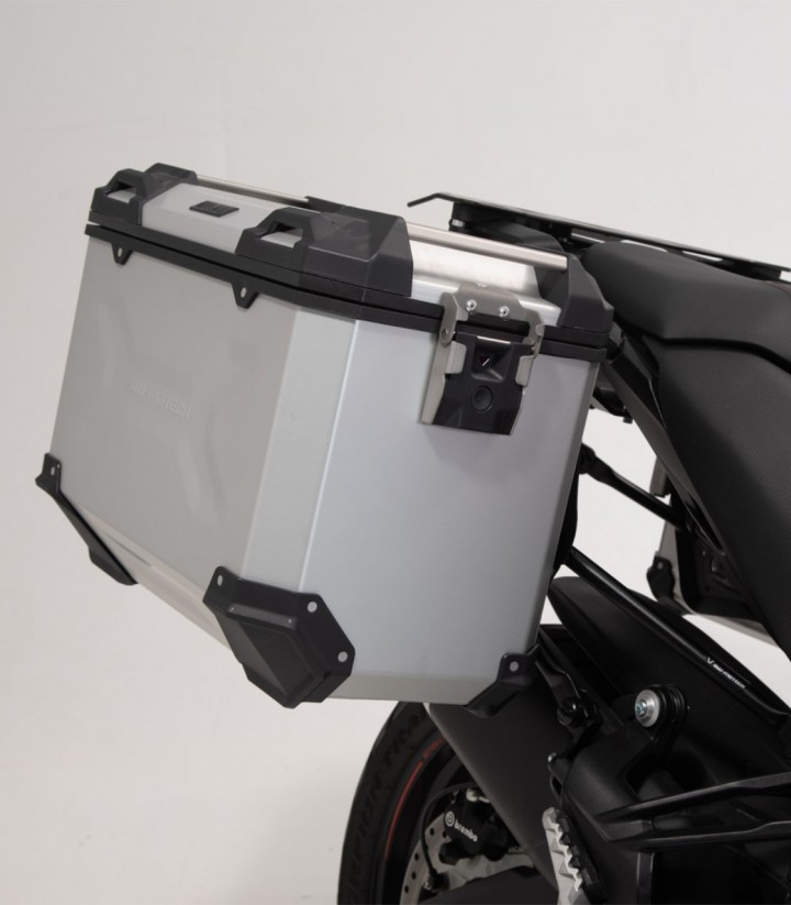 Maletas Laterales con Soporte TRAX ADV Plateadas 45 L Ducati Multistrada 950/1200/V2 (15-24), 1200/1260 Enduro (16-21) SW-MOT...