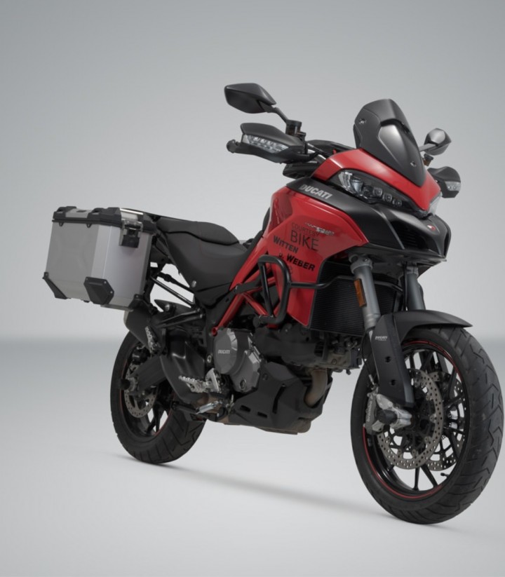 Maletas Laterales con Soporte TRAX ADV Plateadas 45 L Ducati Multistrada 950/1200/V2 (15-24), 1200/1260 Enduro (16-21) SW-MOT...