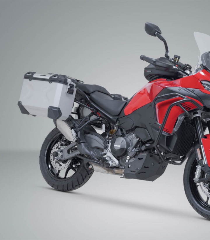 Maletas Laterales con Soporte TRAX ADV Plateadas 45/37 L Ducati Multistrada V2 (24) SW-MOTECH KFT.22.807.70001/S KFT.22.807.7...