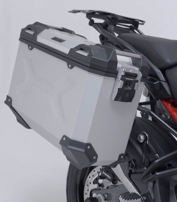 Maletas Laterales con Soporte TRAX ADV Plateadas 37 L Ducati Multistrada V4 (20-24) SW-MOTECH KFT.22.822.70002/S KFT.22.822.7...