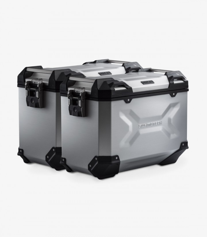 Maletas Laterales con Soporte TRAX ADV Plateadas 45 L Moto Morini X-Cape 650 (21) SW-MOTECH KFT.23.017.70100/S KFT.23.017.701...