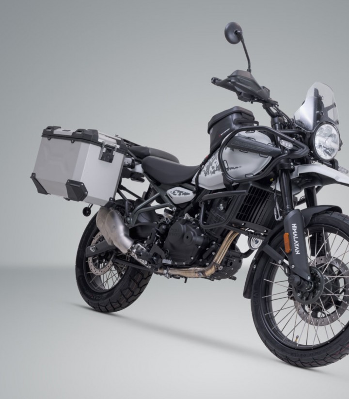 Maletas Laterales con Soporte TRAX ADV Plateadas 45 L Royal Enfield Himalayan 450 (23) SW-MOTECH KFT.41.620.70100/S KFT.41.62...