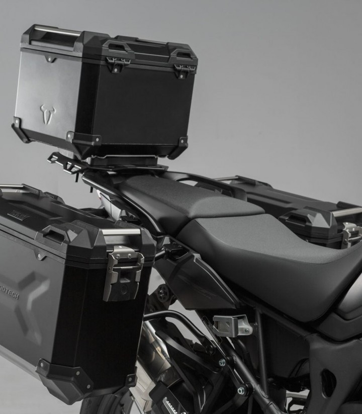 Pack Maletas Laterales + Baúl 38 L TRAX ADV en Negro + Soportes Honda CRF1000L Africa Twin (15-17) SW-MOTECH ADV.01.622.75001/B