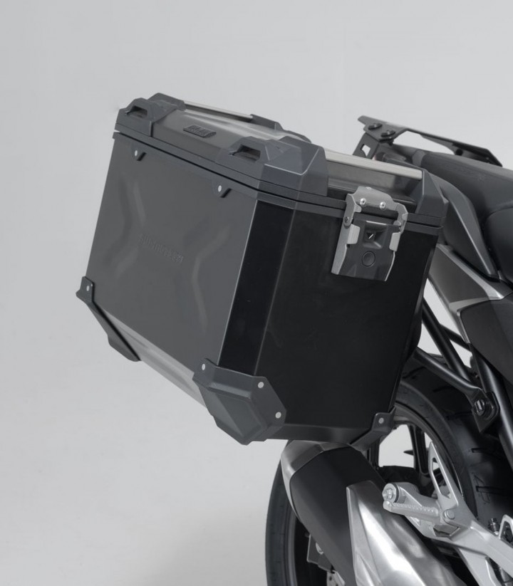 Set Seitenkoffer + Topcase 38 L TRAX ADV in Schwarz + Träger Honda NC750XA/XD (20-24) SW-MOTECH ADV.01.841.75000/B