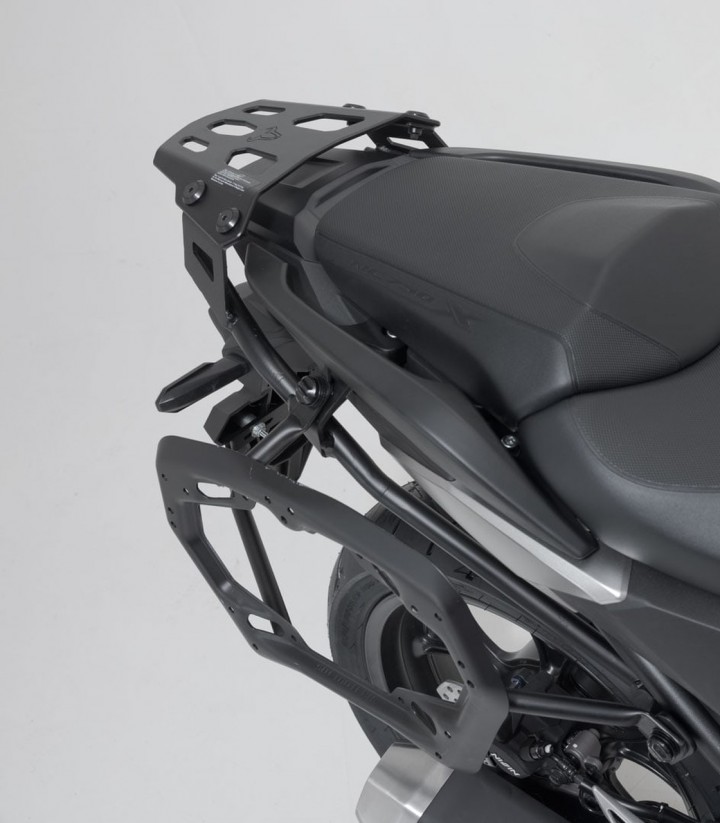 Pack Maletas Laterales + Baúl 38 L TRAX ADV en Plateado + Soportes Honda NC750XA/XD (20-24) SW-MOTECH ADV.01.841.75000/S