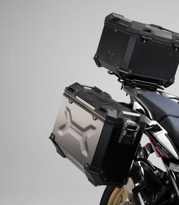Pack Maletas Laterales + Baúl 38 L TRAX ADV en Negro + Soportes Honda CRF1000L Africa Twin (18-19) SW-MOTECH ADV.01.890.75000/B