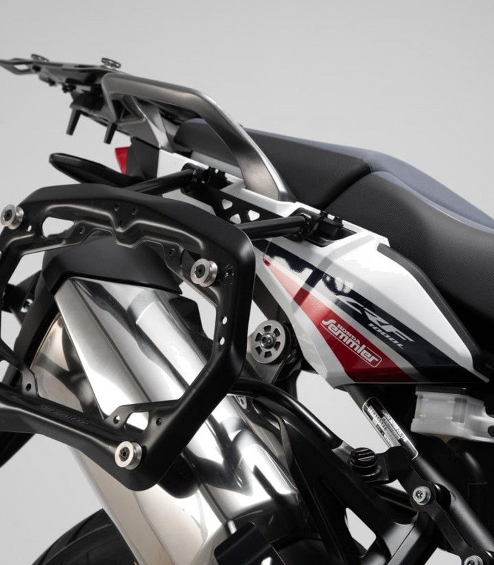 Pack Maletas Laterales + Baúl 38 L TRAX ADV en Plateado + Soportes Honda CRF1000L Africa Twin (18-19) SW-MOTECH ADV.01.890.75000
