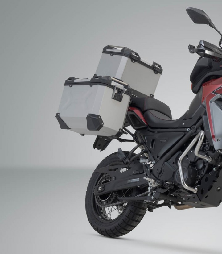 Pack Maletas Laterales + Baúl 38 L TRAX ADV en Plateado + Soportes VOGE 650DS (21) SW-MOTECH ADV.02.049.75000/S