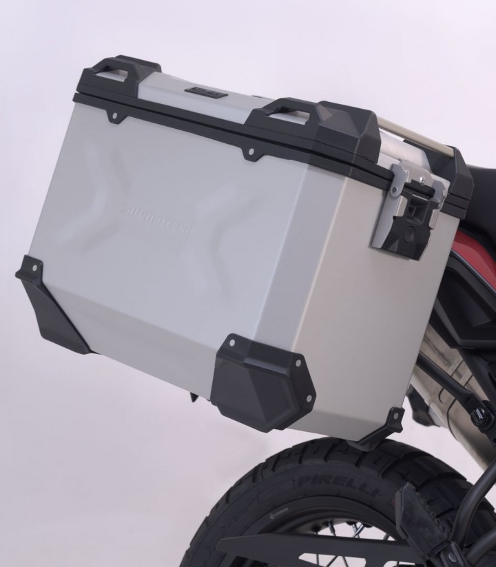 Pack Maletas Laterales + Baúl 38 L TRAX ADV en Plateado + Soportes VOGE 650DS (21) SW-MOTECH ADV.02.049.75000/S