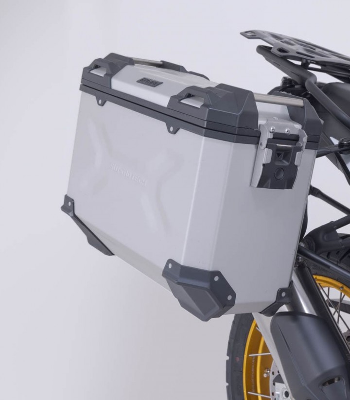 Pack Maletas Laterales + Baúl 38 L TRAX ADV en Plateado + Soportes VOGE DS800X Rally (25) SW-MOTECH ADV.02.072.75000/S