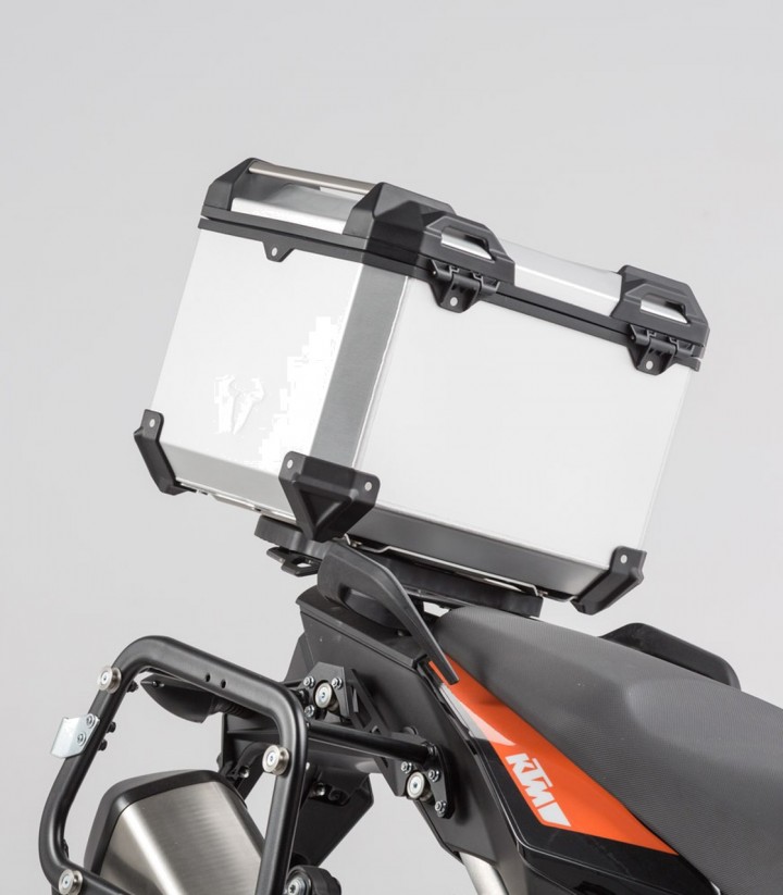 Set Seitenkoffer + Topcase 38 L TRAX ADV in Silber + Träger KTM 1050/1090/1190 Adventure (13-21), 1290 Super Adventure/R/S/T (14
