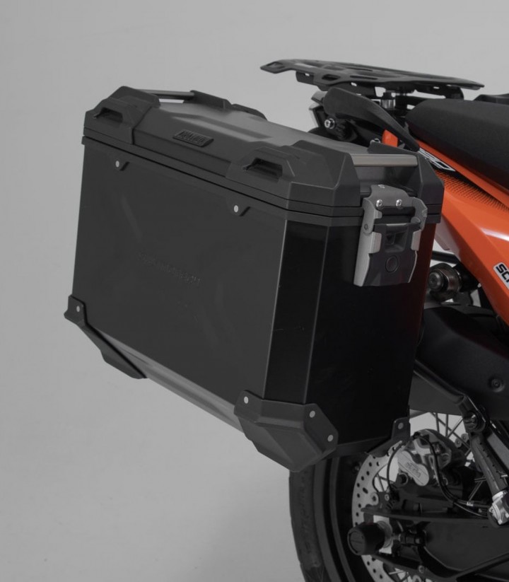 Set Seitenkoffer + Topcase 38 L TRAX ADV in Schwarz + Träger KTM 790/890 Adventure (19-23), 890 SM T (23) SW-MOTECH ADV.04.521.7