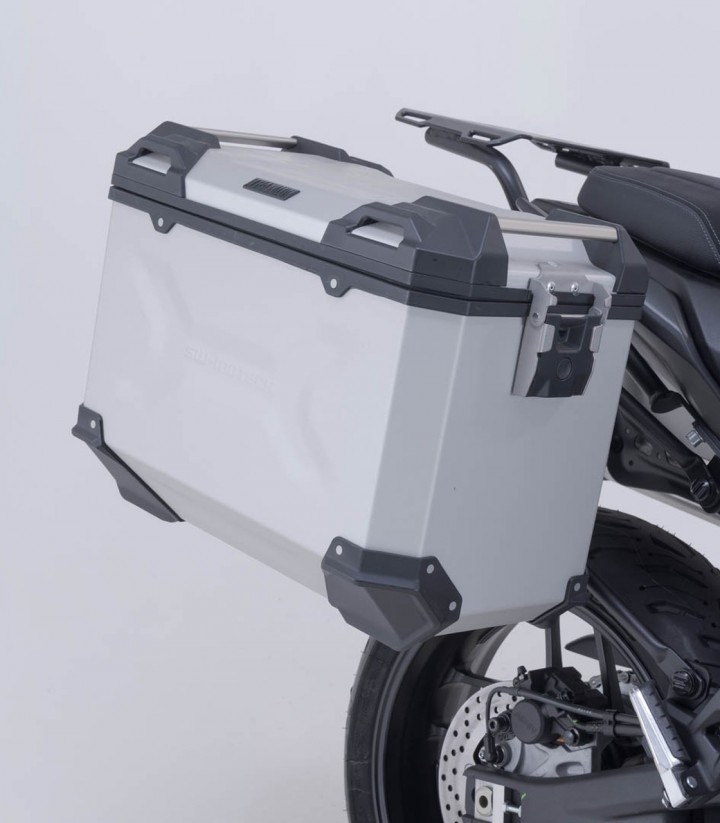 Pack Maletas Laterales + Baúl 38 L TRAX ADV en Plateado + Soportes Yamaha Tracer 7 (25) SW-MOTECH ADV.06.020.75000/S