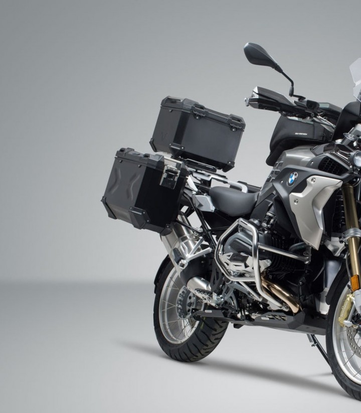 Set Seitenkoffer + Topcase 38 L TRAX ADV in Silber + Träger BMW R 1200 GS LC (12-18), R 1250 GS (18-24) SW-MOTECH ADV.07.664.750