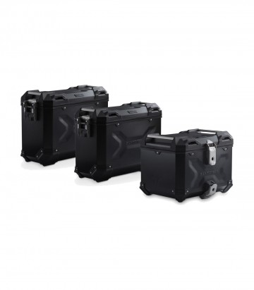 Pack Maletas Laterales + Baúl 38 L TRAX ADV en Negro + Soportes BMW R 1200 GS LC Adventure (13-18), R 1250 GS Adventure (18-24)