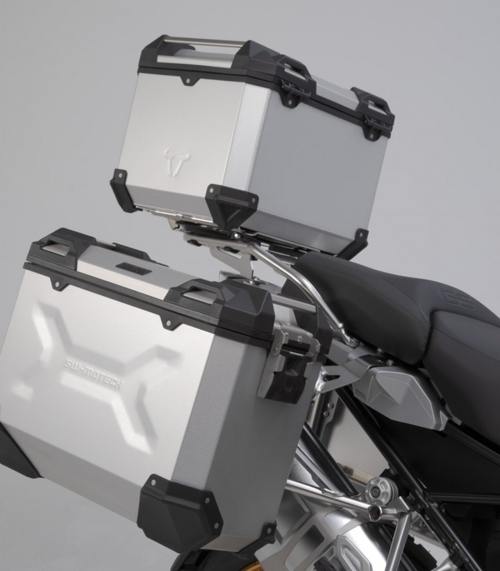 Pack Maletas Laterales + Baúl 38 L TRAX ADV en Negro + Soportes BMW R 1200 GS LC / 1250 GS Adventure (13-24) SW-MOTECH ADV.07.66