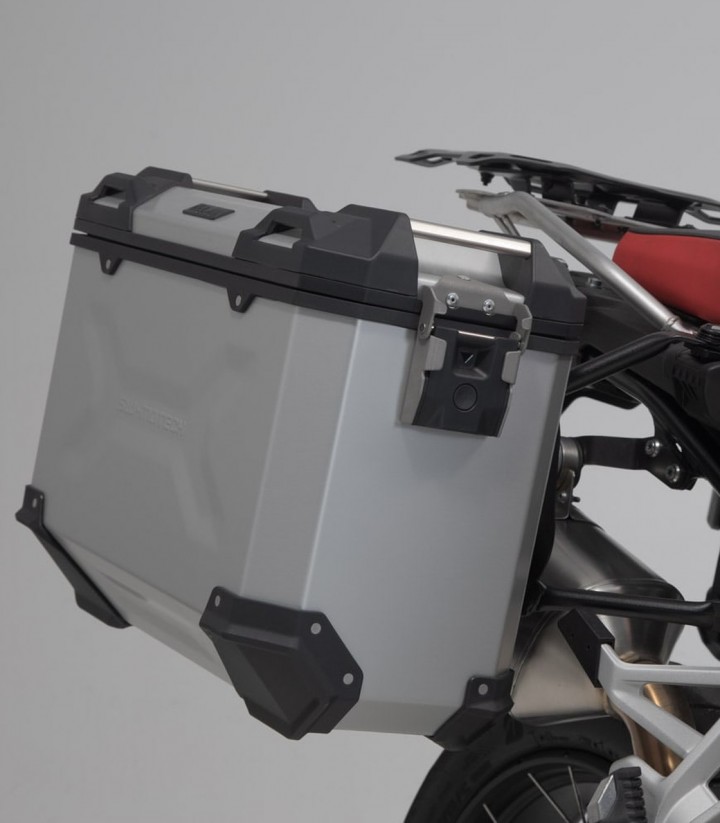 Pack Maletas Laterales + Baúl 38 L TRAX ADV en Plateado + Soportes BMW F 750/800/850 GS (17-23) SW-MOTECH ADV.07.897.75000/S