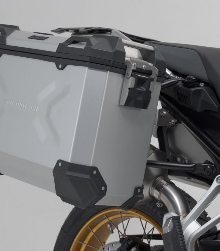 Pack Maletas Laterales + Baúl 38 L TRAX ADV en Plateado + Soportes BMW F 850/900 GS Adventure (20/23) SW-MOTECH ADV.07.897.75200