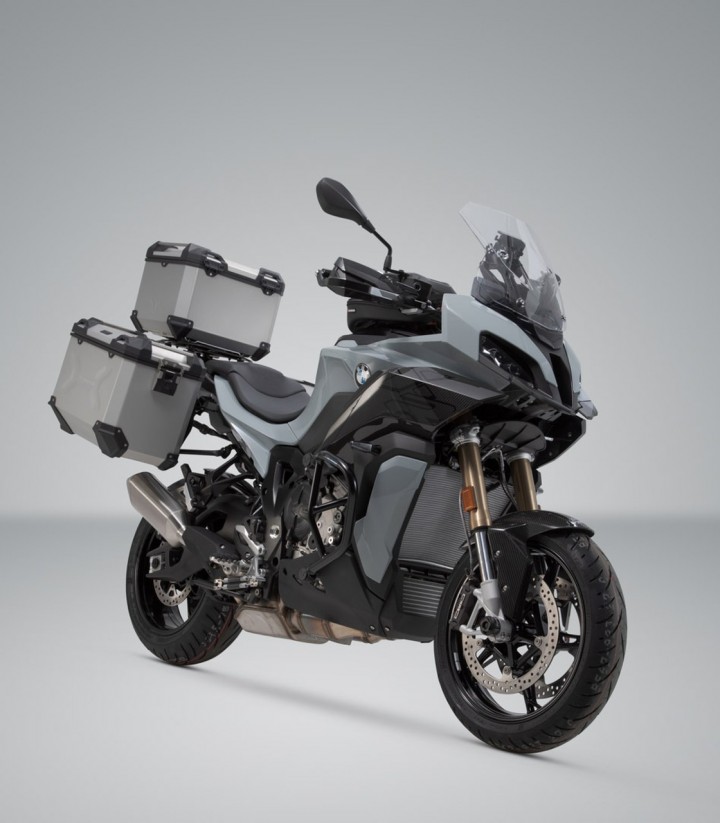 Pack Maletas Laterales + Baúl 38 L TRAX ADV en Plateado + Soportes BMW S 1000 XR (19-23) SW-MOTECH ADV.07.954.75001/S