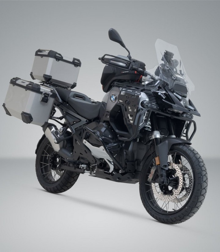 Set Seitenkoffer + Topcase 38 L TRAX ADV in Silber + Träger BMW R 1300 GS Adventure (24) SW-MOTECH ADV.07.976.75100/S