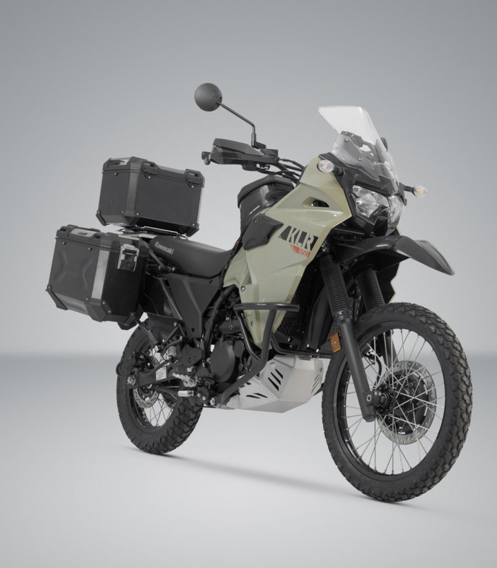 Pack Maletas Laterales + Baúl 38 L TRAX ADV en Negro + Soportes Kawasaki KLR 650 (22) / S (23) SW-MOTECH ADV.08.990.75000/B