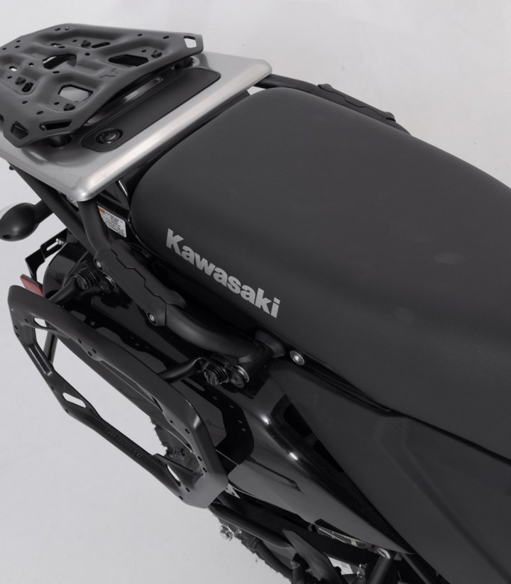 Pack Maletas Laterales + Baúl 38 L TRAX ADV en Negro + Soportes Kawasaki KLR 650 (22) / S (23) SW-MOTECH ADV.08.990.75000/B