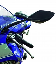 Highsider Fairing Mirrors Torezzo with LED Turn Signals in Black