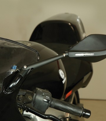 Highsider Fairing Mirrors Torezzo with Sequential LED Turn Signals in Black