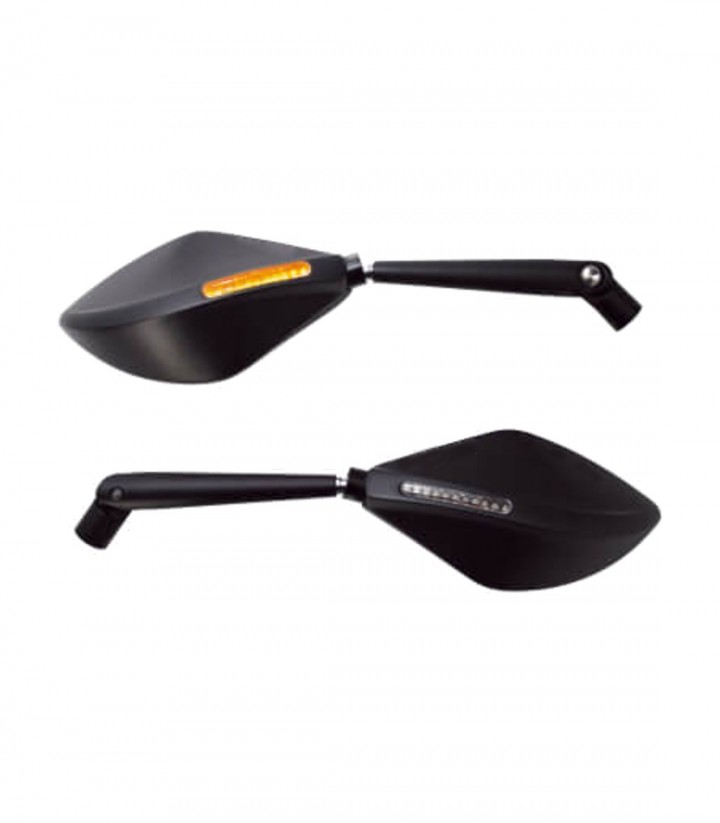 Retrovisores de Carenado Highsider Torezzo con Intermitentes Secuenciales LED en Negro