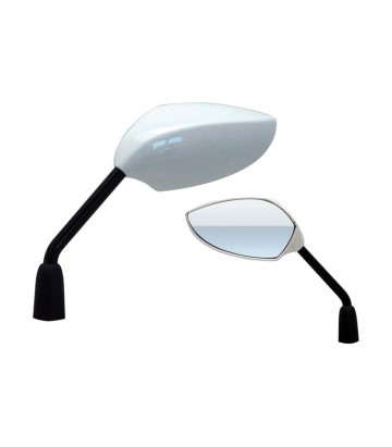 Retrovisores de Manillar Highsider + Adaptador para Ref RT7 en Blanco