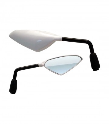 Retrovisores de Manillar Highsider + Adaptador para Ref RT7 en Blanco