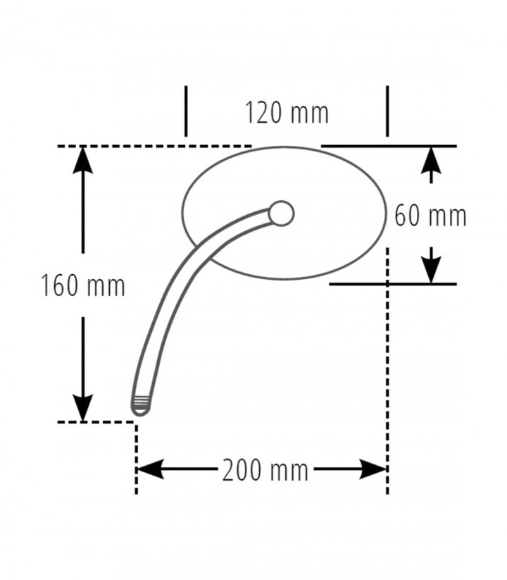 Retrovisor Derecho de Manillar Highsider Agila Oval sin Homologación E en Negro