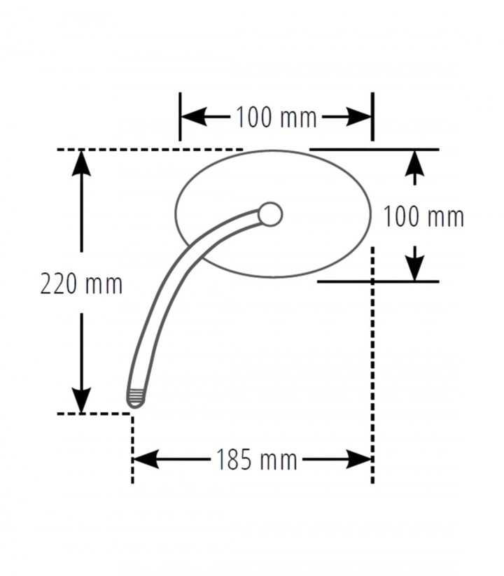 Lenkerspiegel links Highsider M10x1,25 in Verchromt