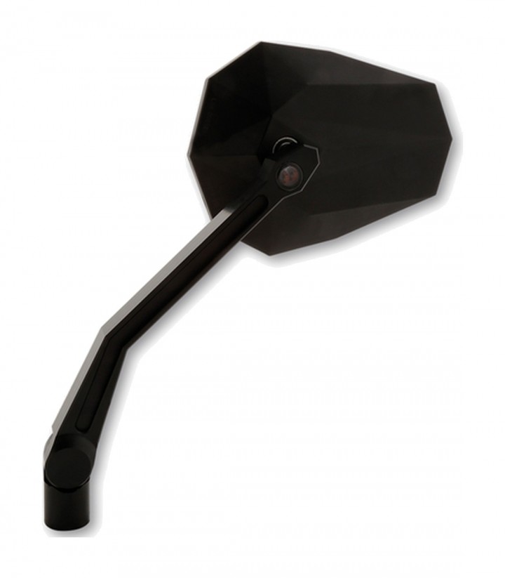 Lenkerspiegel Highsider Stealth-X2 mit LED-Blinkern in Schwarz
