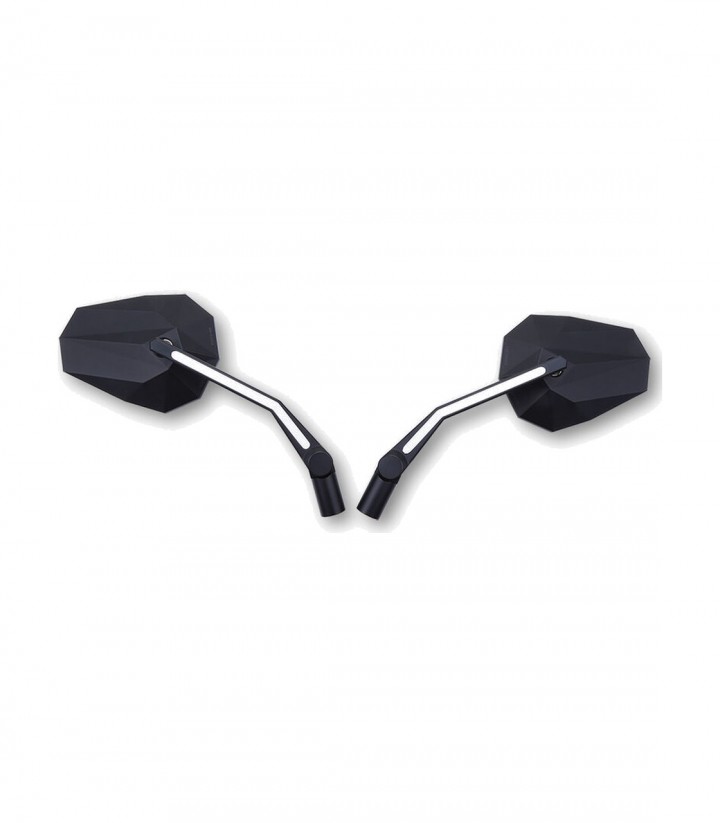 Retrovisores de Manillar Highsider Stealth-X3 con Luz de Posición LED en Negro