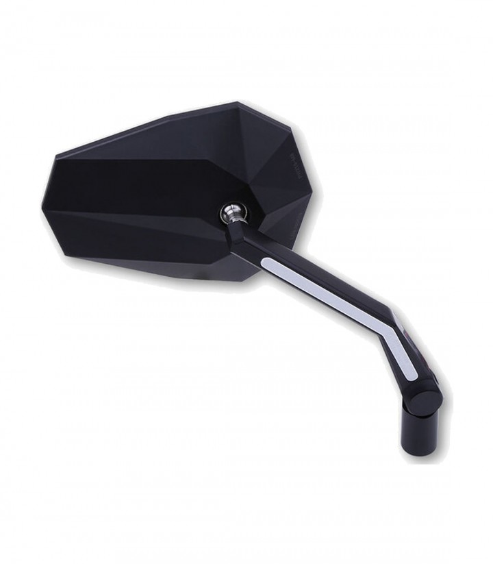 Lenkerspiegel Highsider Stealth-X3 mit LED-Standlicht in Schwarz