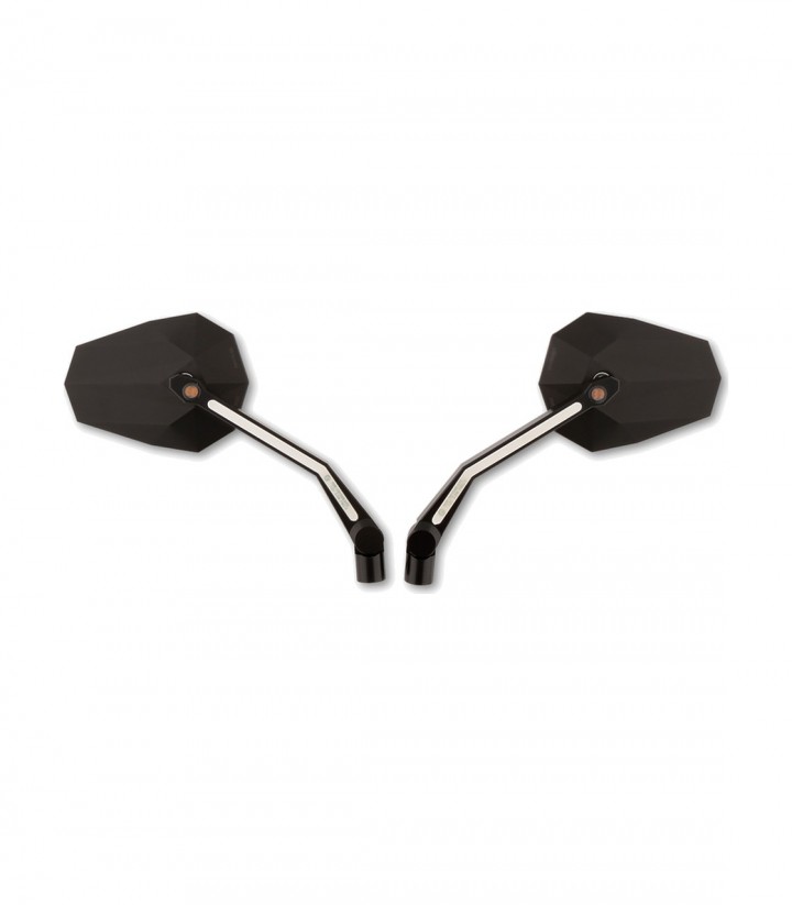 Retrovisores de Manillar Highsider Stealth-X4 con Intermitentes LED y Luz de Posición en Negro