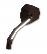 Highsider Handlebar Mirrors Stealth-X4 with LED Turn Signals and Position Light in Black