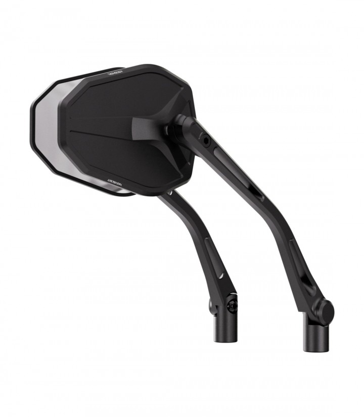 Retrovisores de Manillar Highsider Victory-Slim en Negro Mate