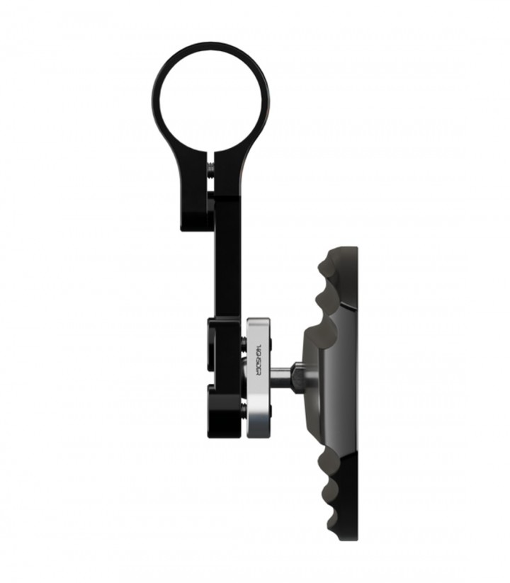 Retrovisores de Manillar Highsider Wave en Negro y Plata