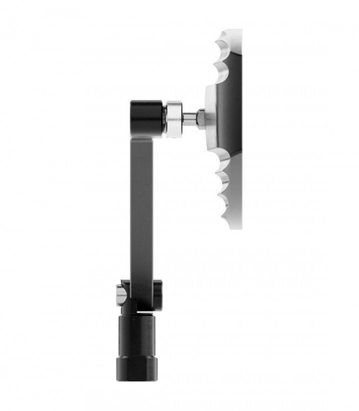 Lenkerspiegel Highsider Wave in Schwarz und Silber
