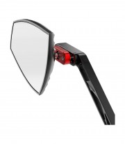 Retrovisores de Manillar Highsider Wave en Negro y Rojo