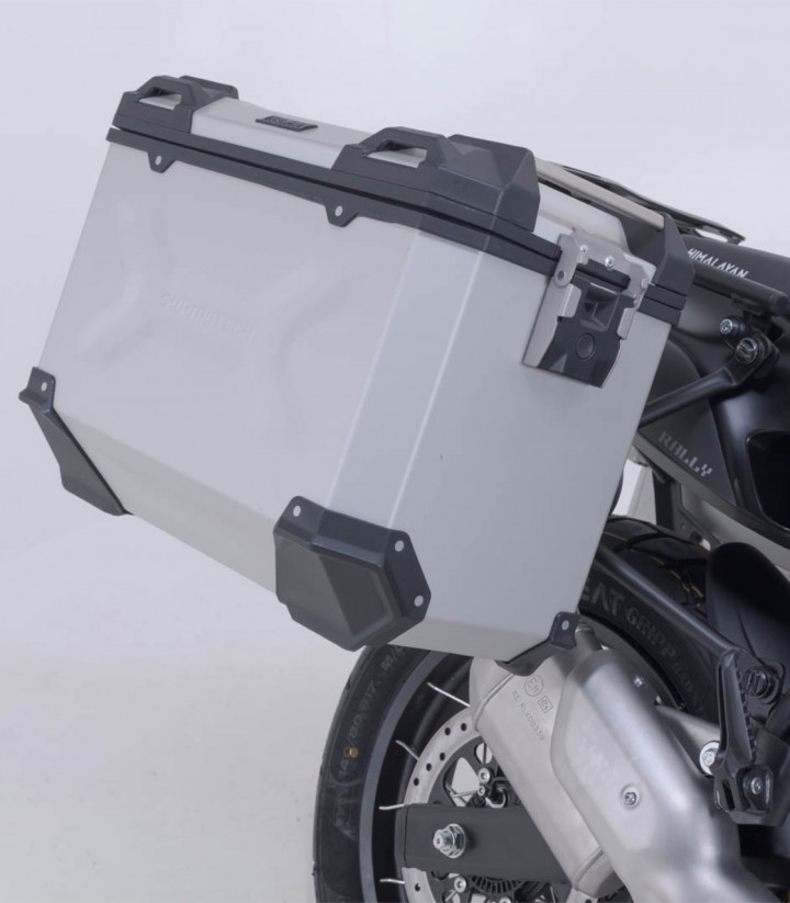 Seitenkoffer mit Träger TRAX ADV Silber 45 L Royal Enfield Himalayan 450 Rally (25) SW-MOTECH KFT.41.620.70300/S