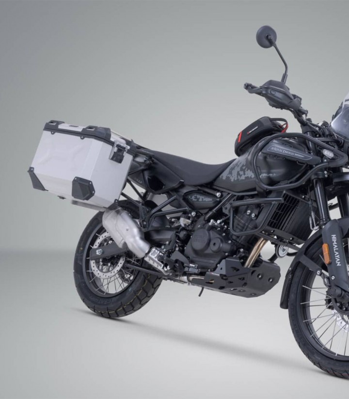 Seitenkoffer mit Träger TRAX ADV Silber 45 L Royal Enfield Himalayan 450 Rally (25) SW-MOTECH KFT.41.620.70300/S