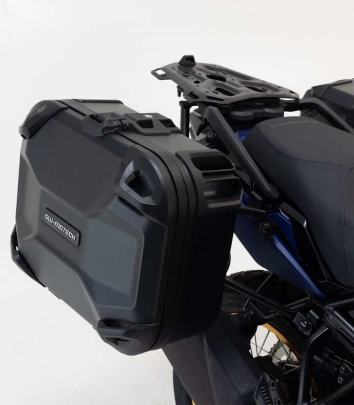 Seitenkoffer mit Träger DUSC Schwarz 41/41 L Honda CB500F/X (12-18), CBR500R (12-15), NX500 (23), E-Clutch (26) SW-MOTECH KFT.01